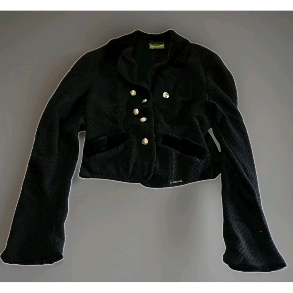Geiger Blazer Size Women's 36 Black Wool Button Long Sleeved Vintage Gothic